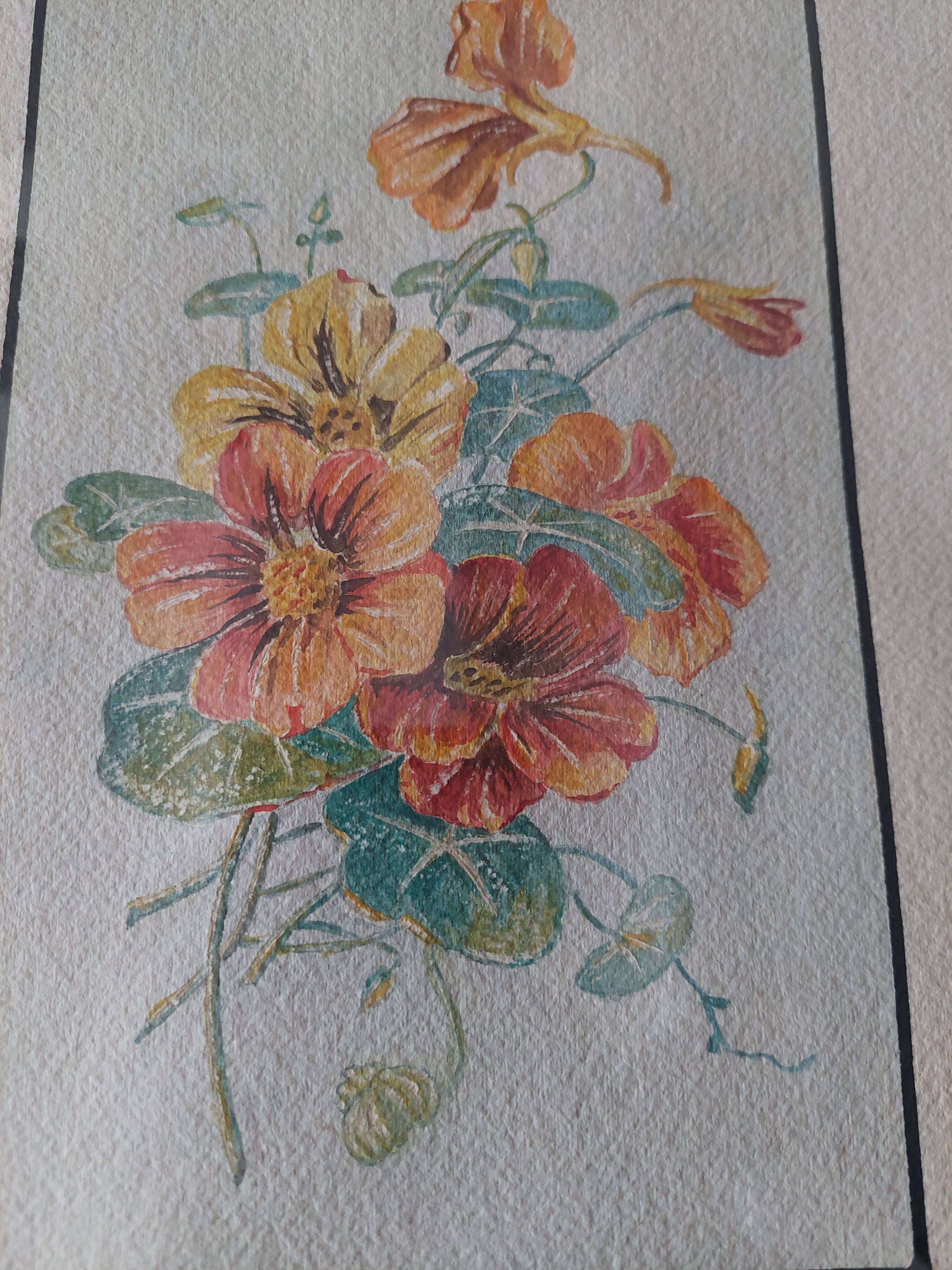 Watercolor bouquet of flowers, first half of the 20th century