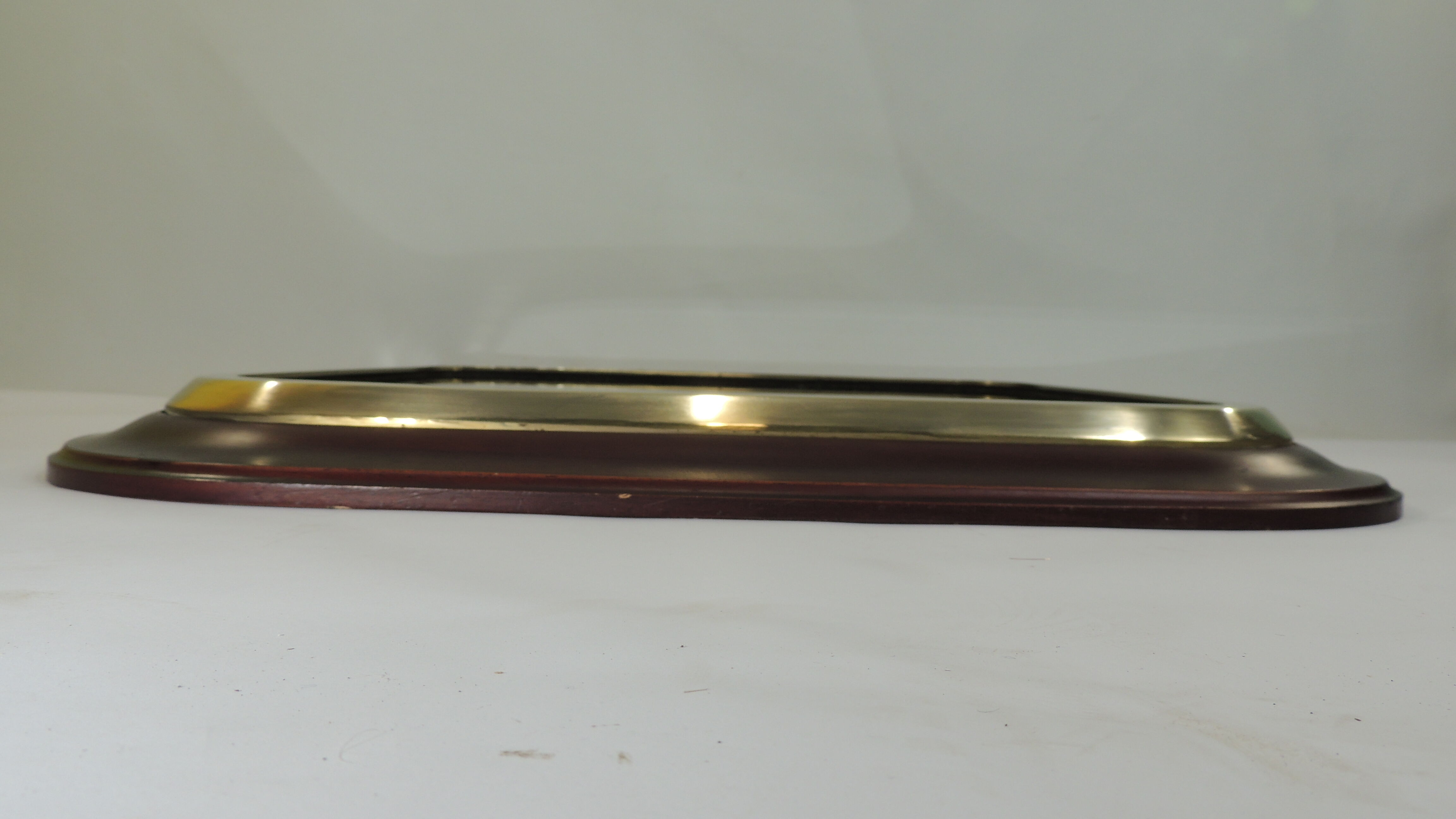Square mirror mahogany and brass / vintage 60x60cm