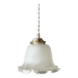 Holophane glass pendant light