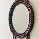 Miroir mural vintage en perles de bois