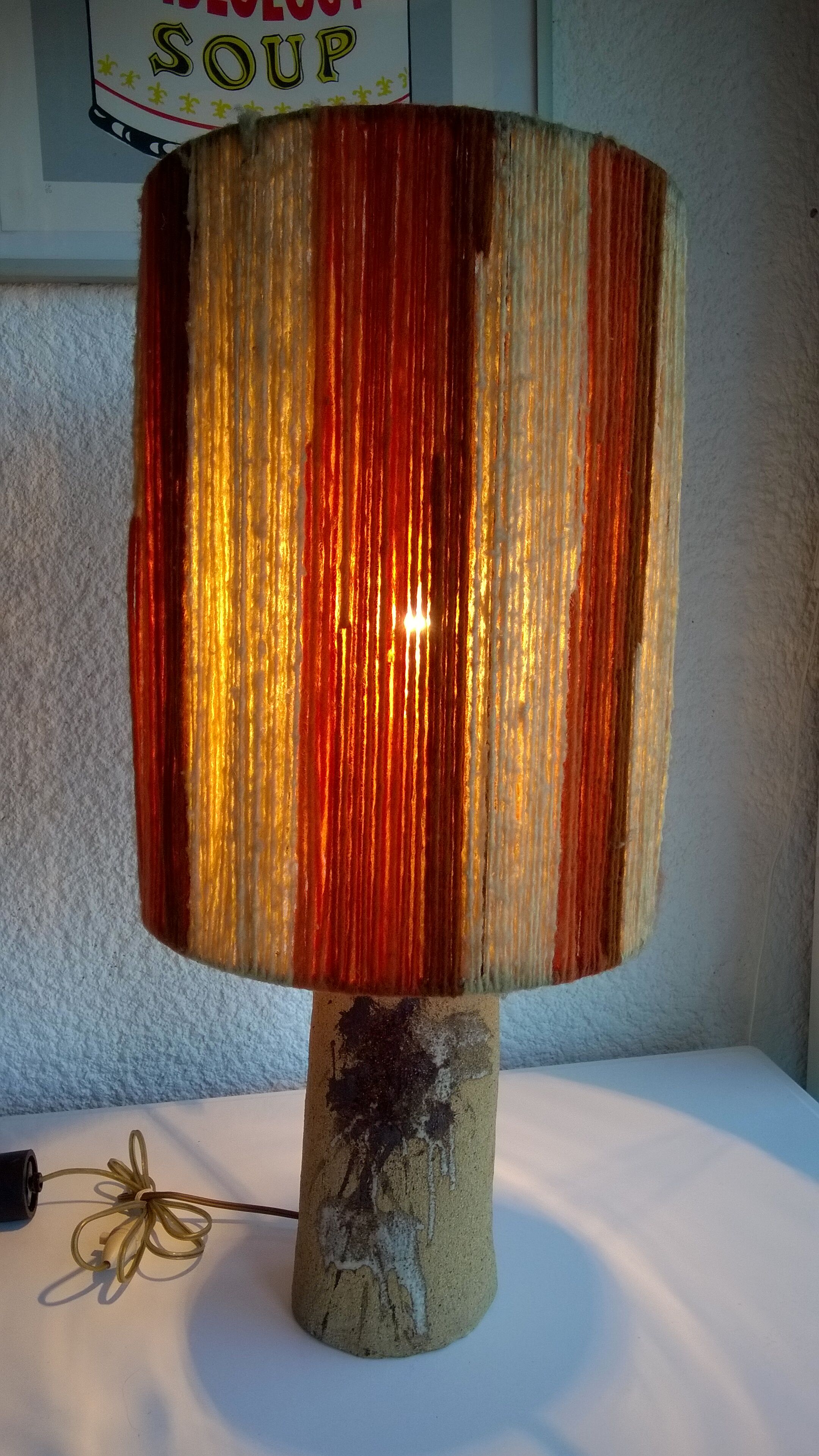Brutalist sandstone lamp