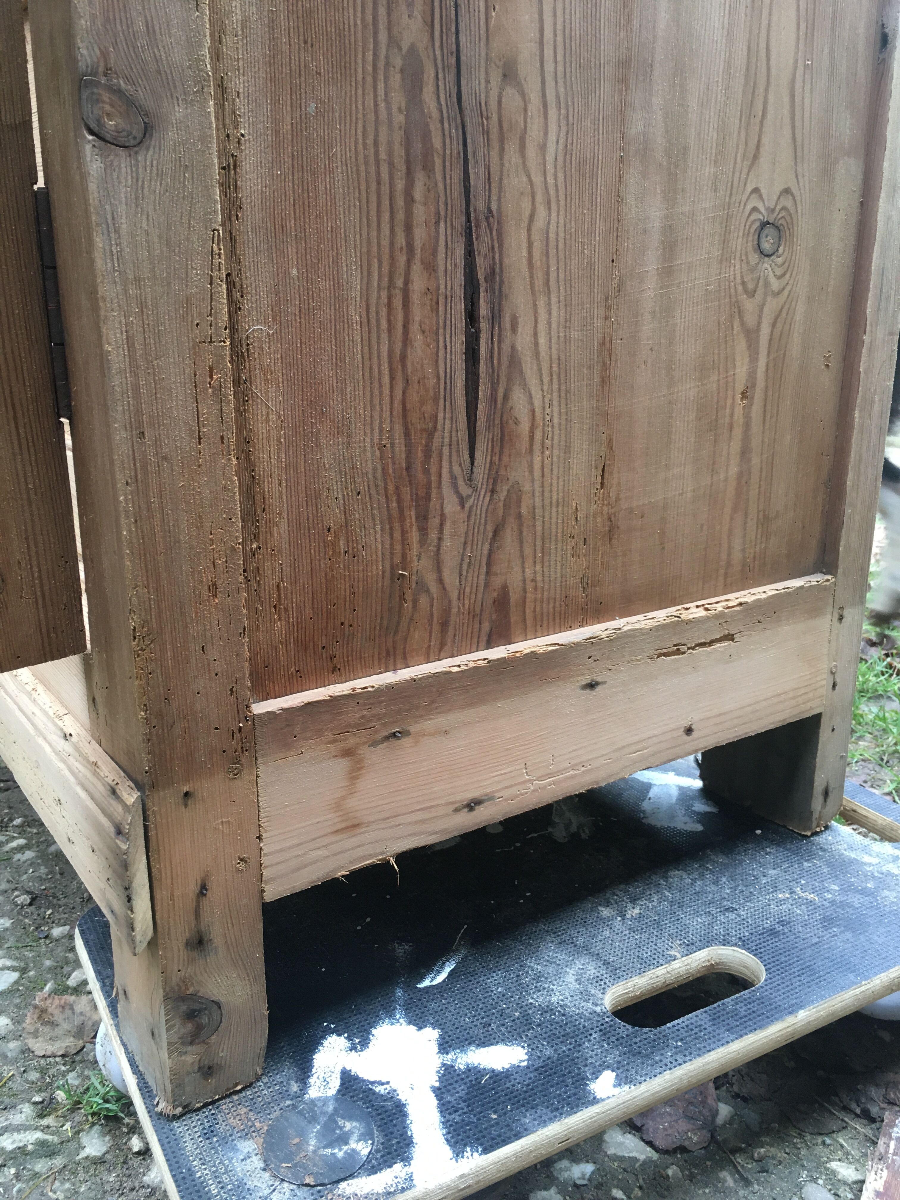 Wooden cabinet with interior doors