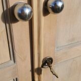 Very beautiful vintage 1940 parisian wardrobe, 2 doors stripped and sanded