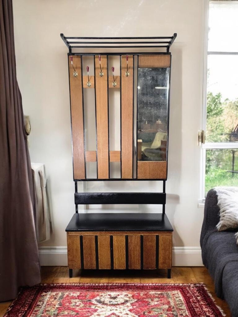 Porte-manteau vintage haut sur pied / porte-manteau de sol