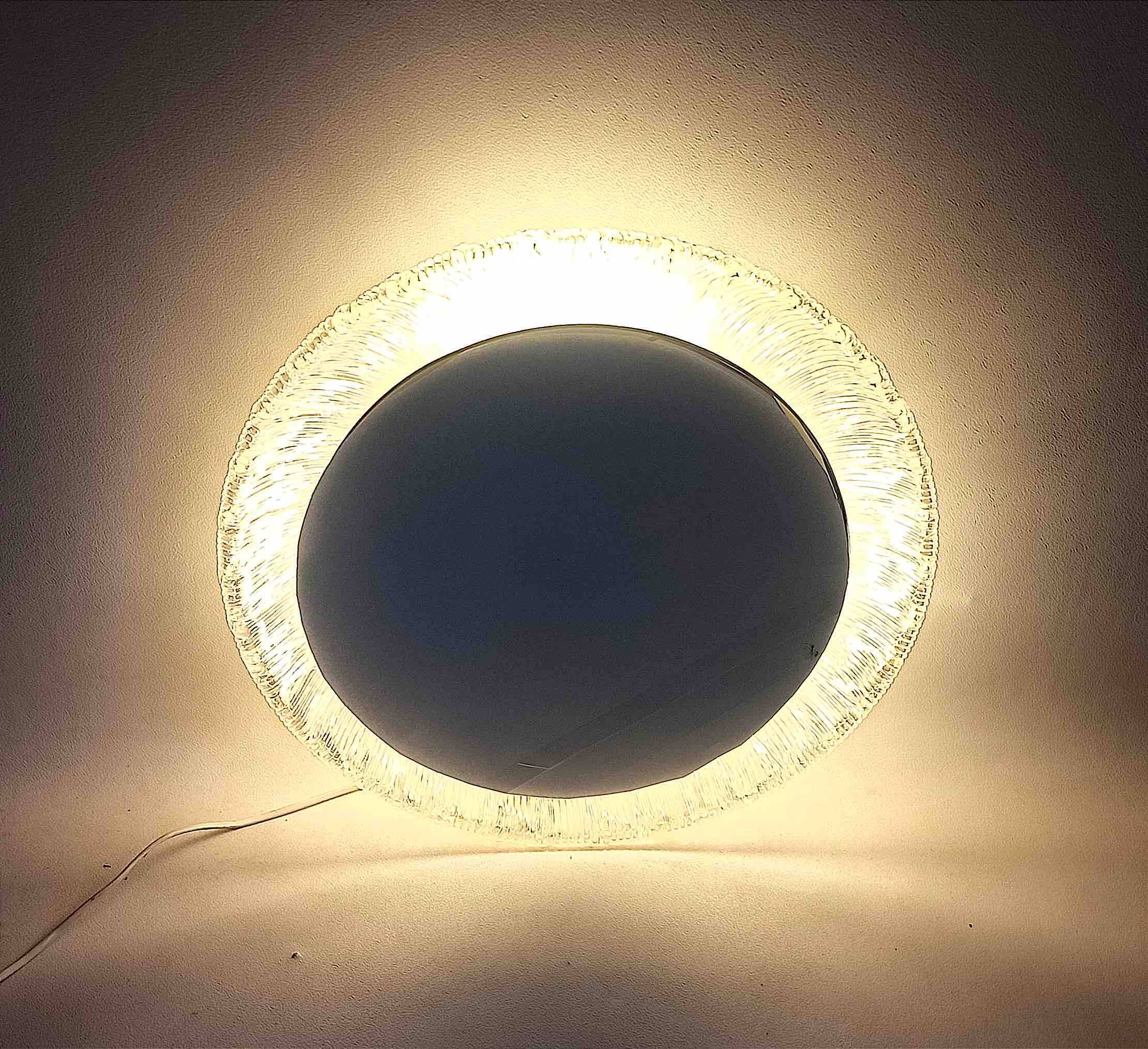 Miroir lumineux rétroéclairé hillebrand années 70