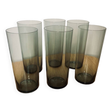 Set of 6 smoked water glasses