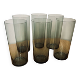 Lot de 6 verres à eau fumés