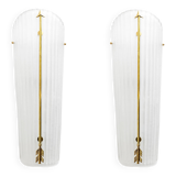 Pair of Mid-century Modern Style Italian Murano Glass and Brass Sconces