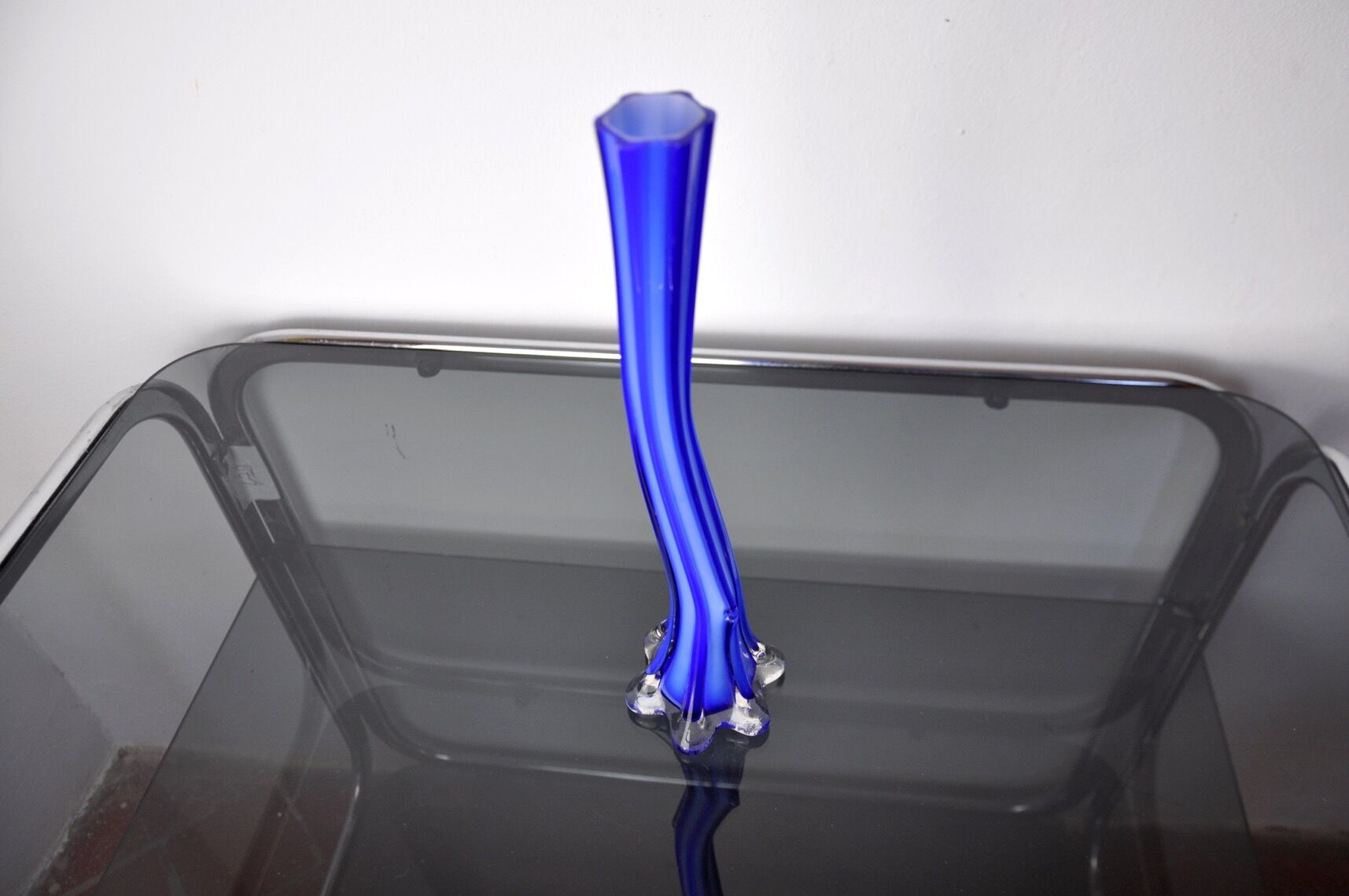 Blue soliflore in murano glass, italy, 1960