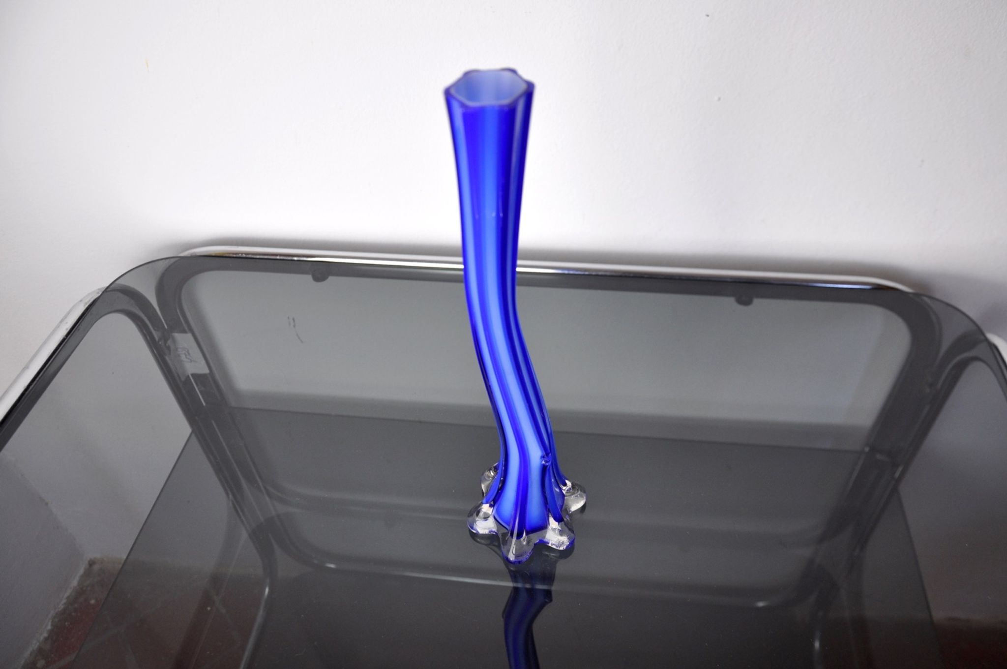 Blue soliflore in murano glass, italy, 1960