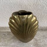Metal "shell" vase by macr, made in italy, 1960s