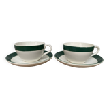 Set of 2 Digoin Sarreguemines cups and saucers