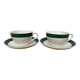 Set of 2 Digoin Sarreguemines cups and saucers