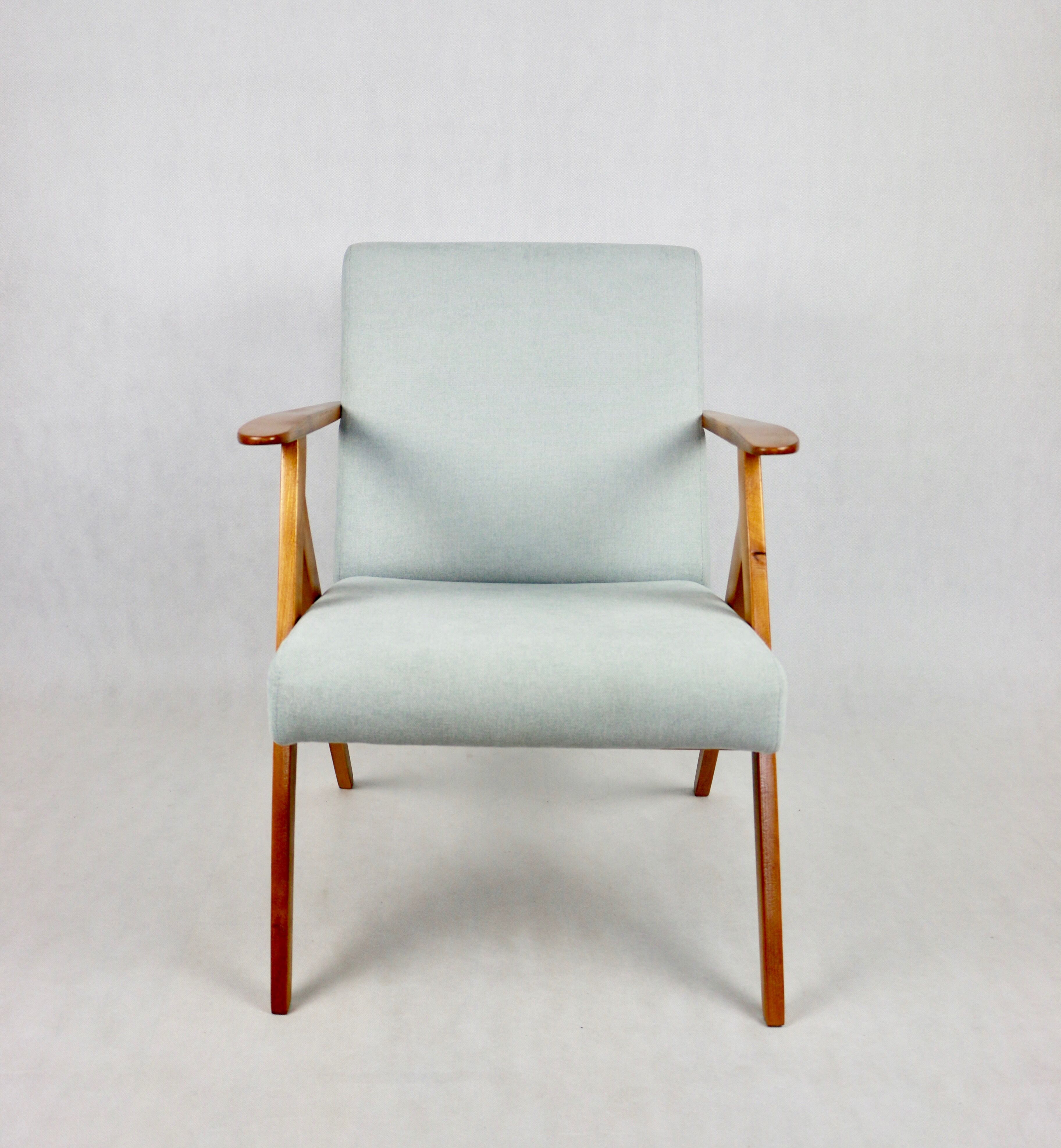 Vintage light blue turquise armchair, 1970s