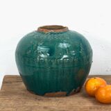 Ancien vase en céramique vert émeraude (c.1820)