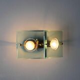 Applique italienne en laiton et verre taillé par Arredoluce