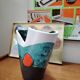 Important vase forme libre en céramique d'art par Elchinger - 1950