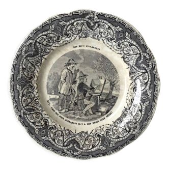 French ceramic dessert plate