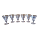 6 old stemmed glasses in chiseled blown glass 60/70