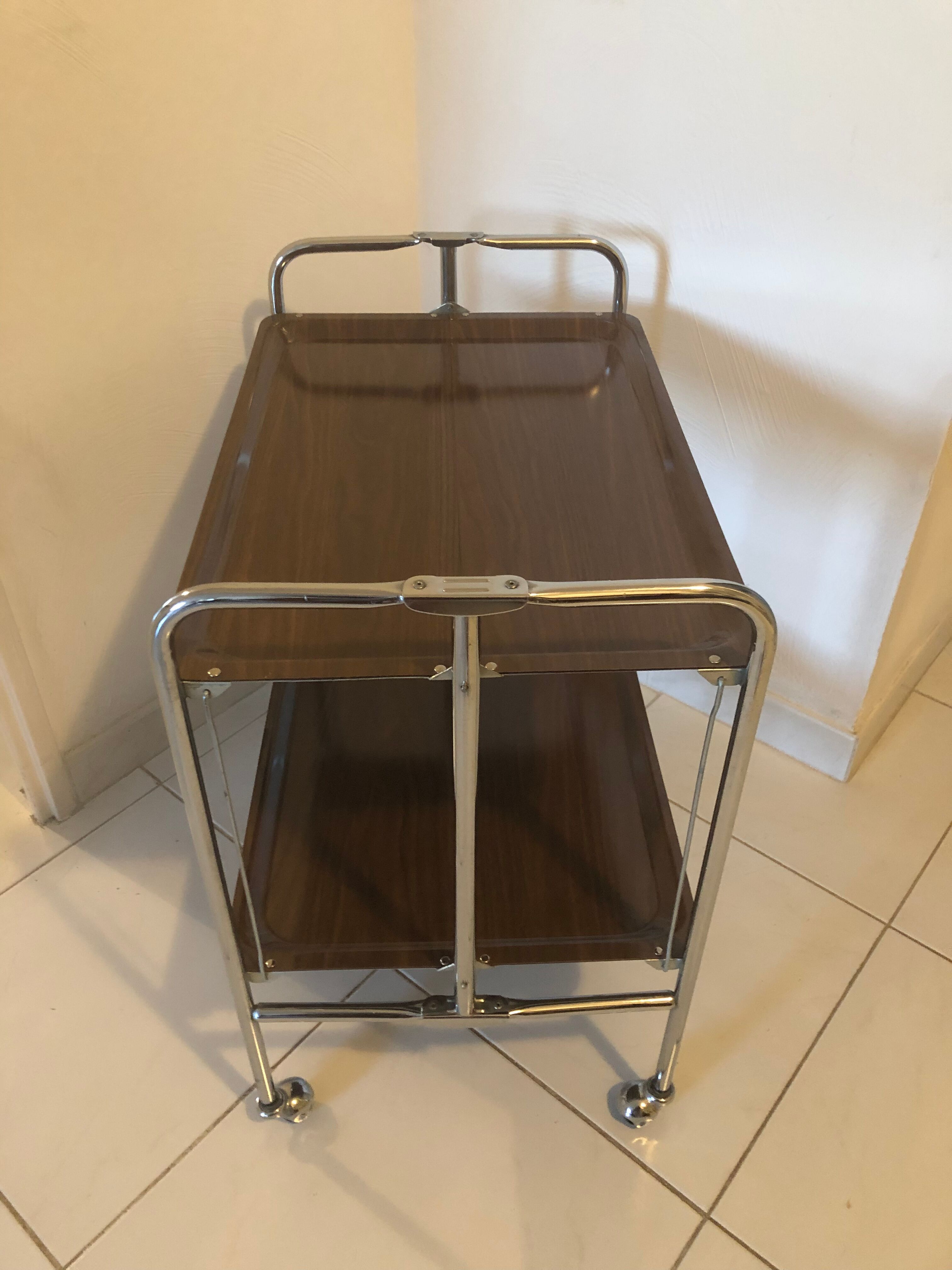 Desserte roulante pliante vintage