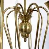 Vintage Eight-Light Brass Chandelier Highly Ascribable to Ulrich, Italy