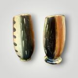 Deux anciens vases en faïence de Hubert Bequet (Belgique) - années 50
