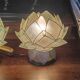 Pair of designer table lamps in turquoise blue green capiz mother-of-pearl from the 70s
