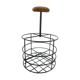 Porte-bouteille vintage en métal et bois