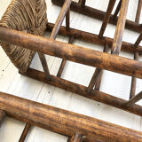 Set of 3 high straw stools