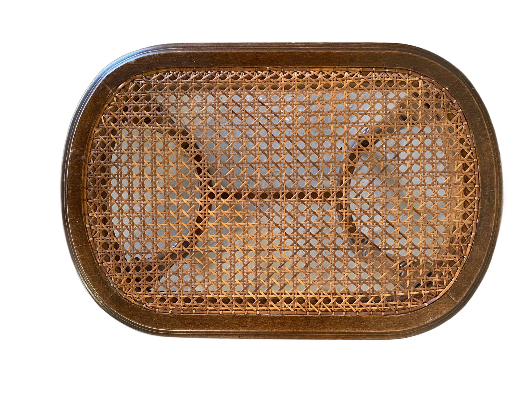 Louis XVI style caned piano stool