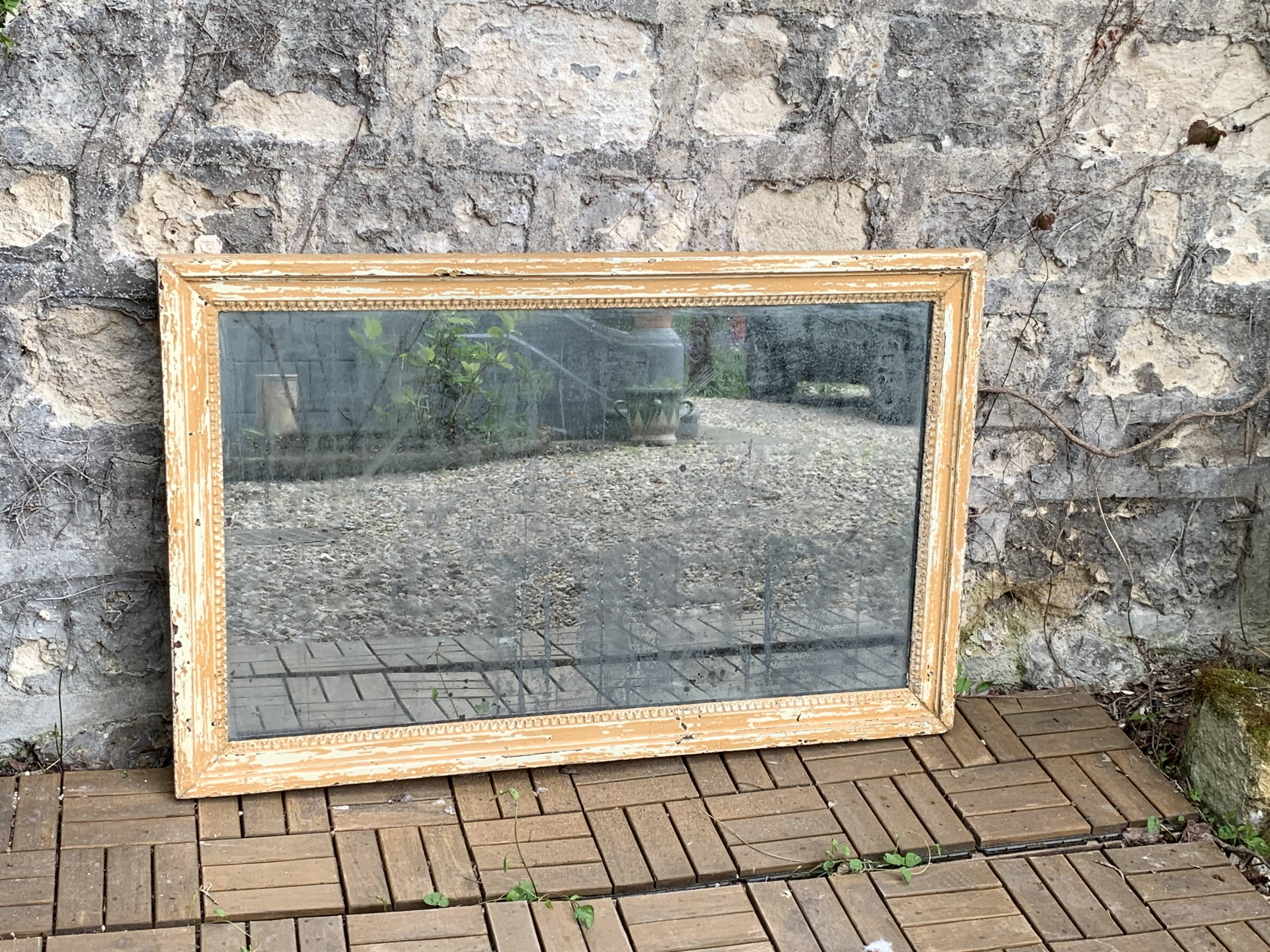 19th century mercury mirror patinated trumeau
