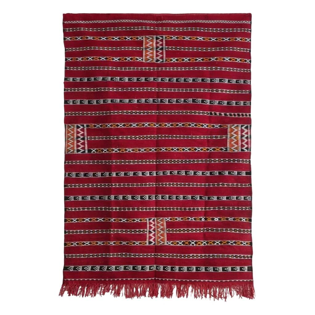 Moroccan kilim rug red 140x230 cm