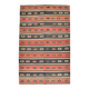 6x9 Terracotta Red & Brown Vintage Kilim Rug, Rugged Carpet, 175x270Cm