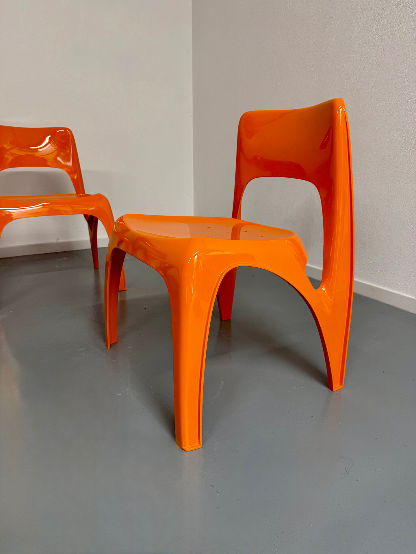 Table and 4 dining chairs designed by Preben Fabricius, Interplast, 1970s.