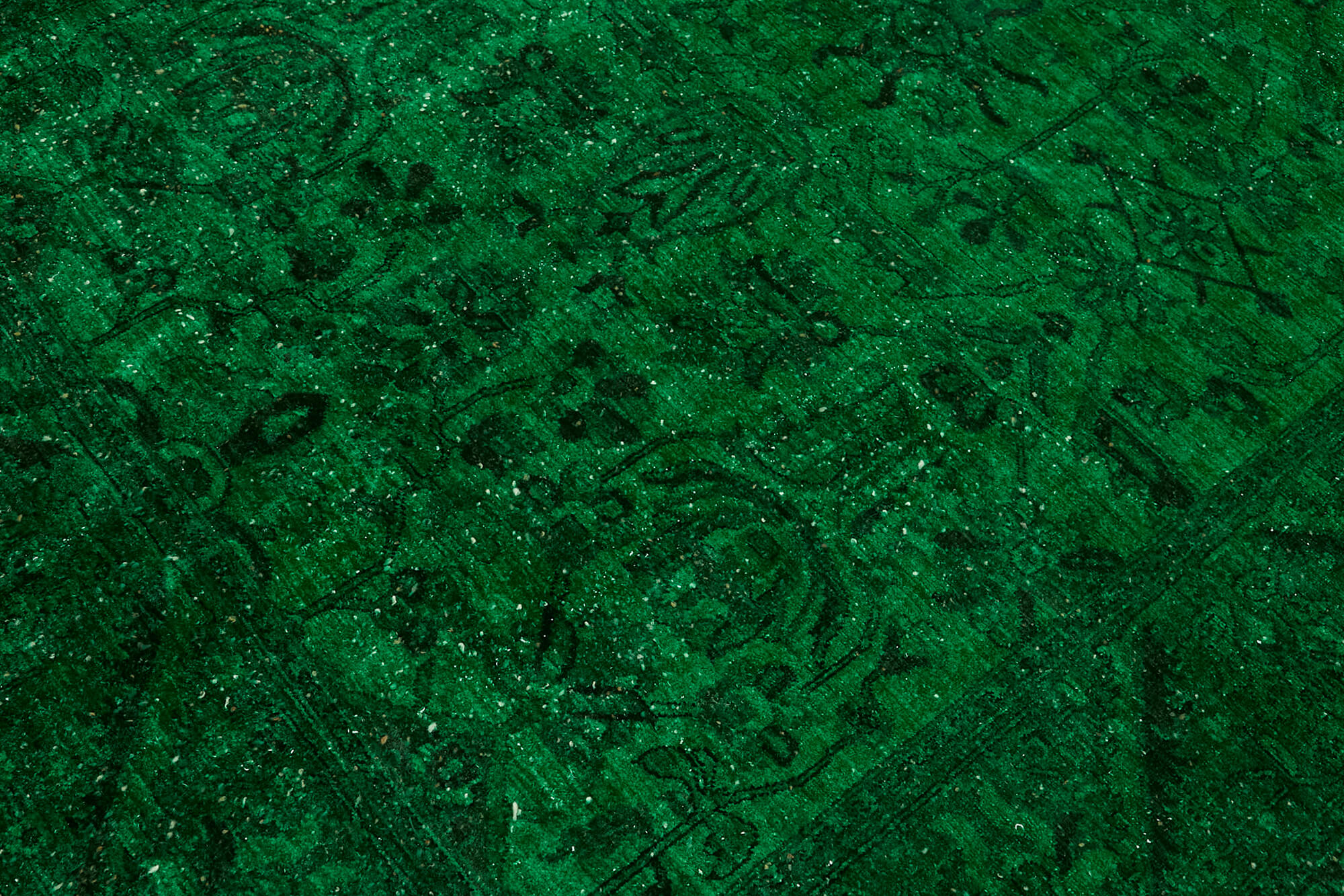 Hand-knotted persian rug 1970s 192 cm x 262 cm green wool carpet