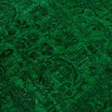 Hand-knotted persian rug 1970s 192 cm x 262 cm green wool carpet