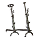 Pair of wrought iron candlesticks, 18th century