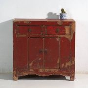 Antique pine sideboard with original red paint – China, circa 1920