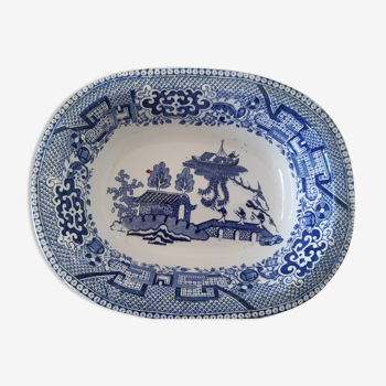 Plat céramique chinoiserie willow pattern boch fes