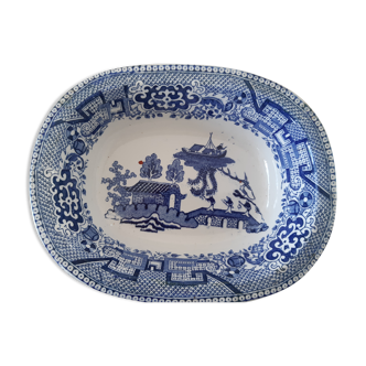 Plat céramique chinoiserie willow pattern boch fes