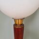 Lampe Art Déco, en bois acajou et opaline, années 1920-30
