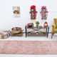 Floral red turkish runner rug, 324x90cm