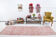 Floral red turkish runner rug, 324x90cm