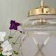 Vintage white and gold art deco globe pendant light