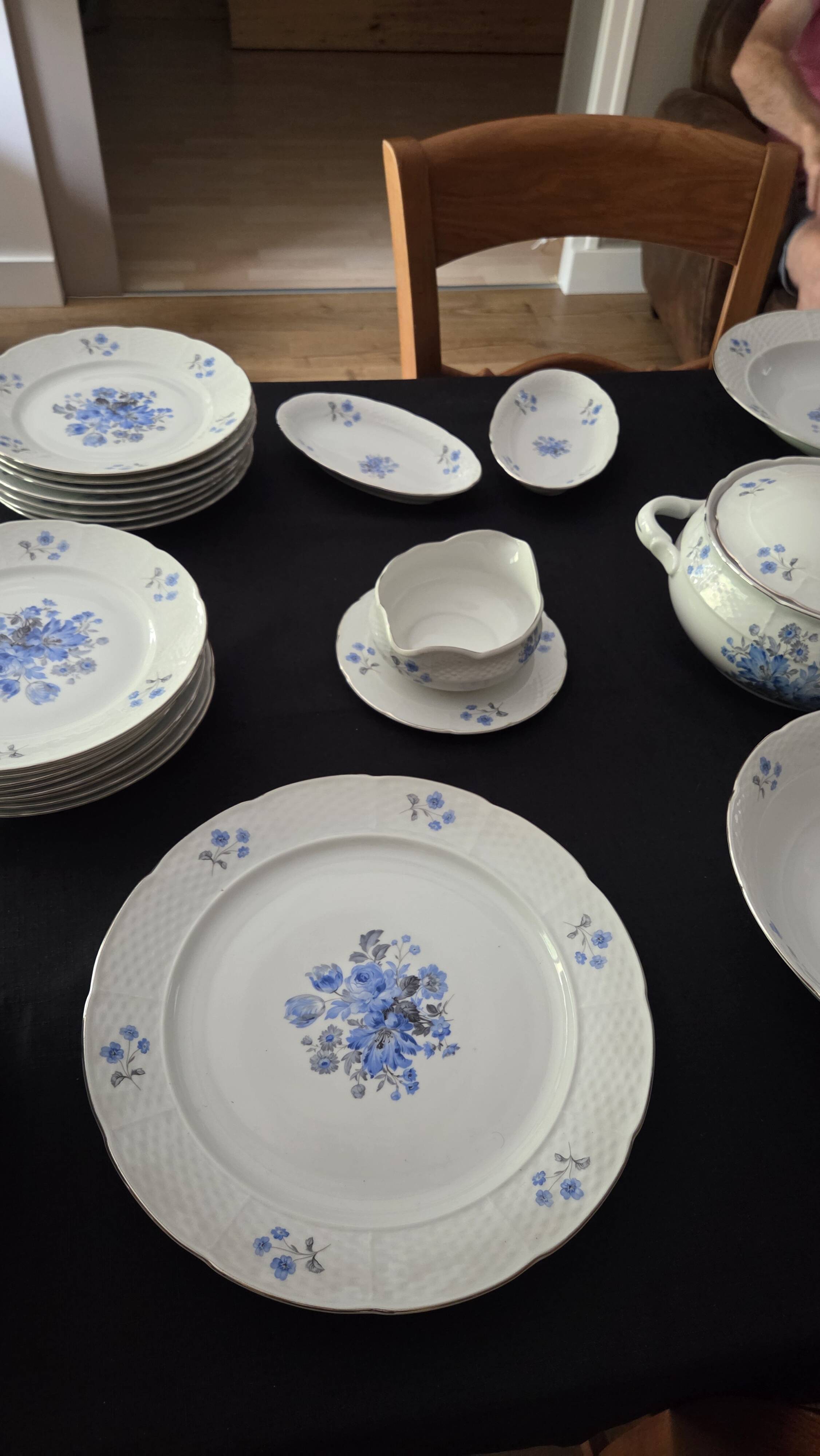 Service 44 pièces porcelaine de bohème