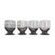 4 Art Deco red wine glasses in purple glass from the 70s