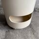 Kartell cream plastic side table with removable compartmented top and storage, 1970s Italian design