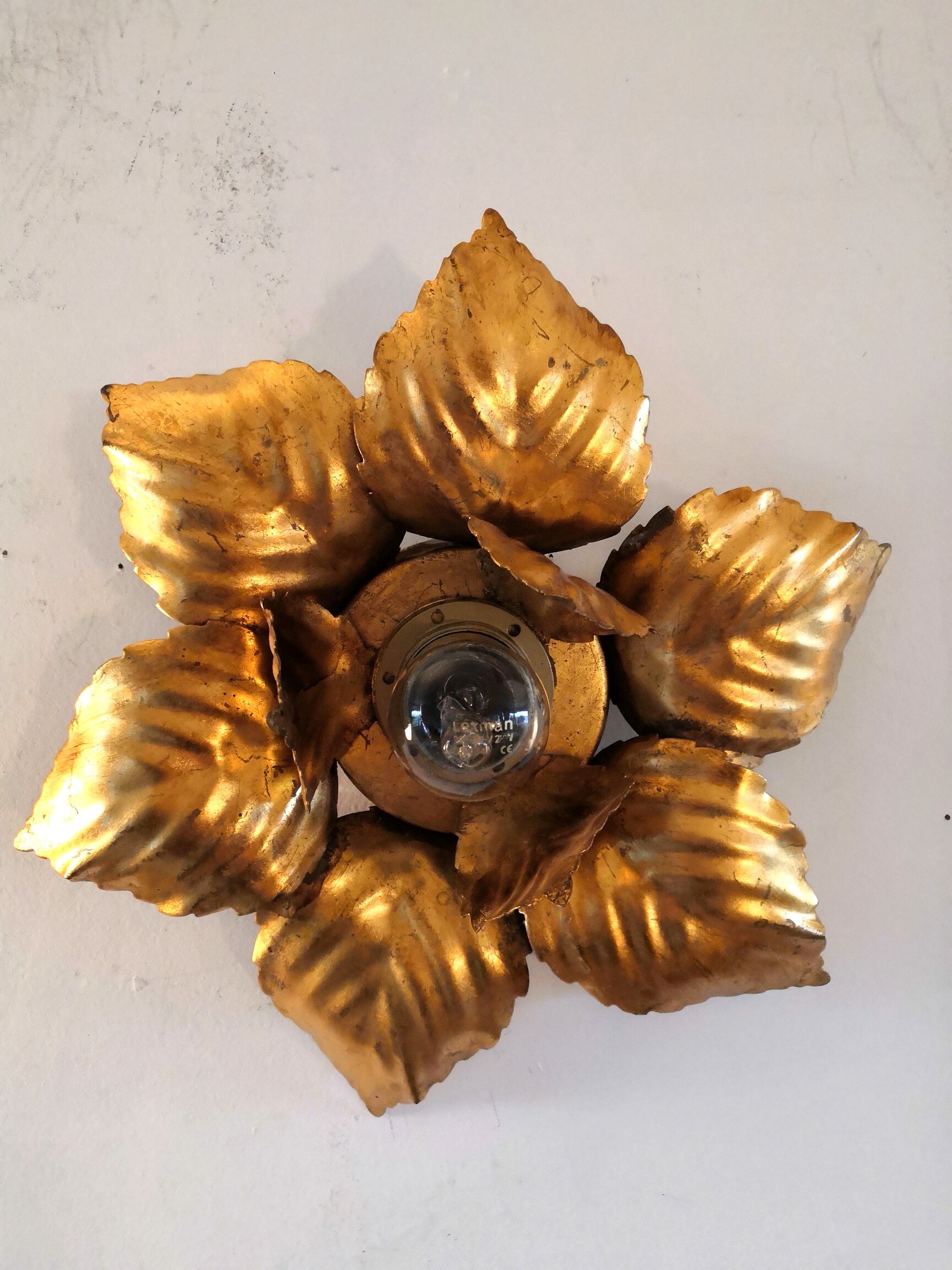 FL wall lamp in gilded metal design 70s