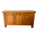 Maison Regain sideboard, vintage French elm wood credenza, brutalist 1970s modern