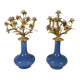 Pair of candelabra with flowers in Louis XV style, Napoleon III period.